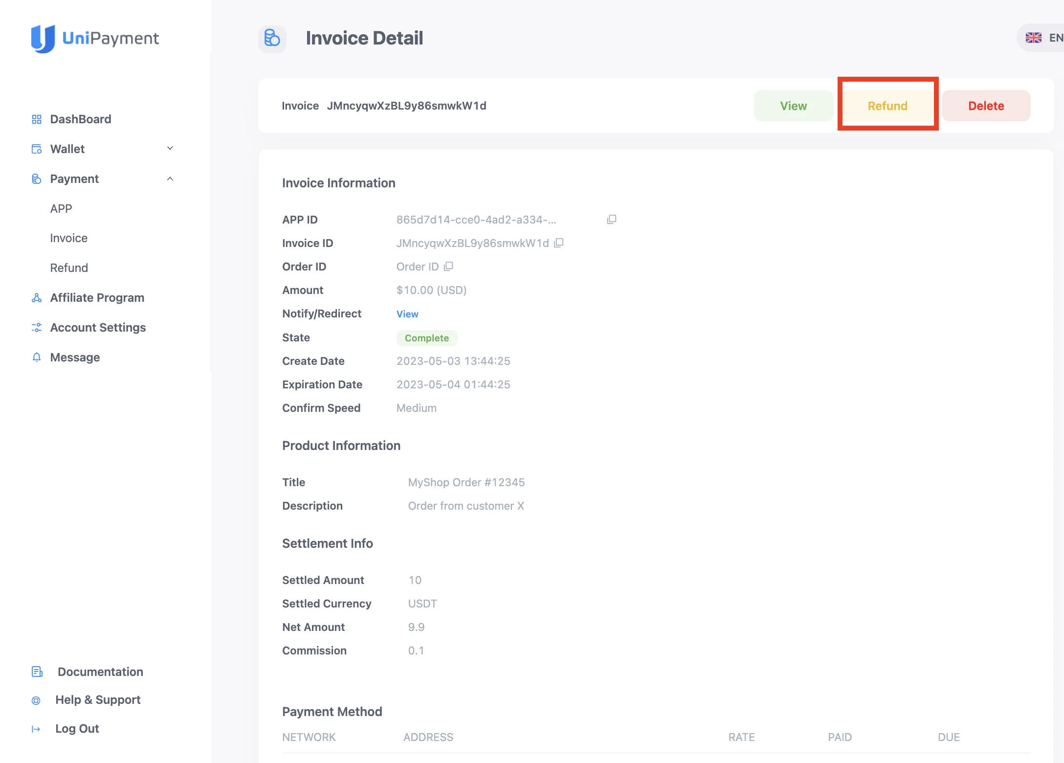 Manual Refund Guide UniPayment
