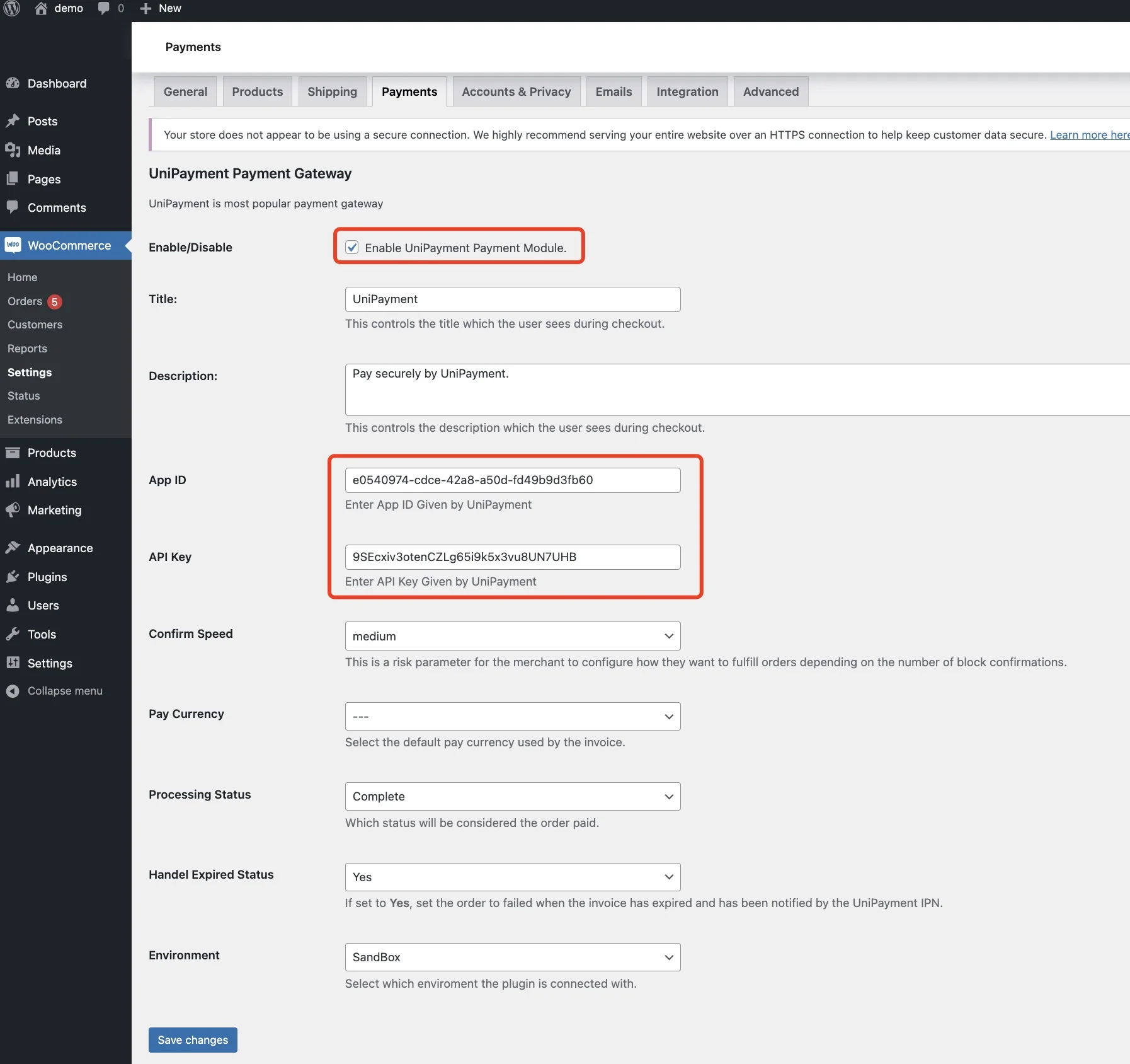  Woocommerce Config UniPayment Gateway