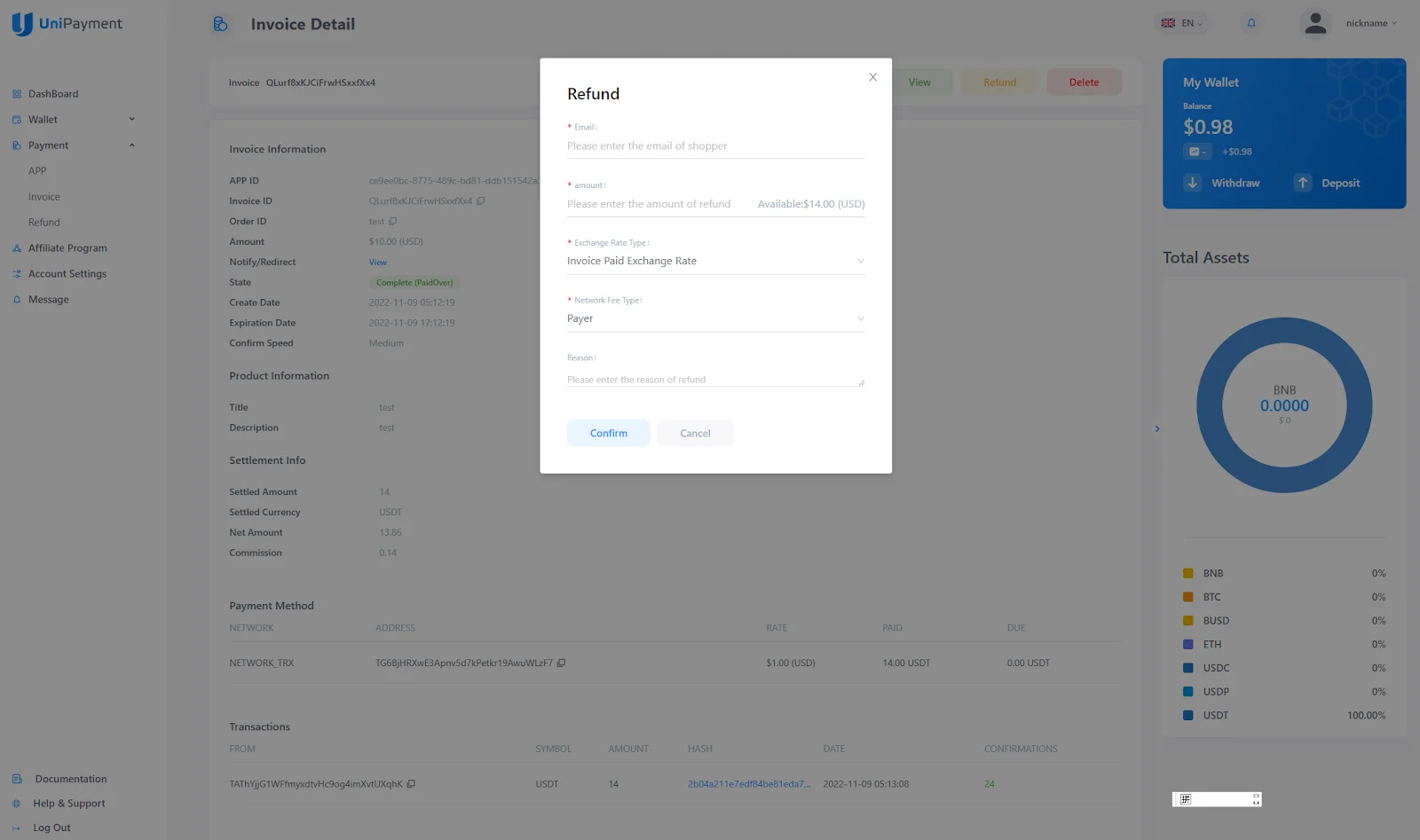 Manual Refund Guide UniPayment